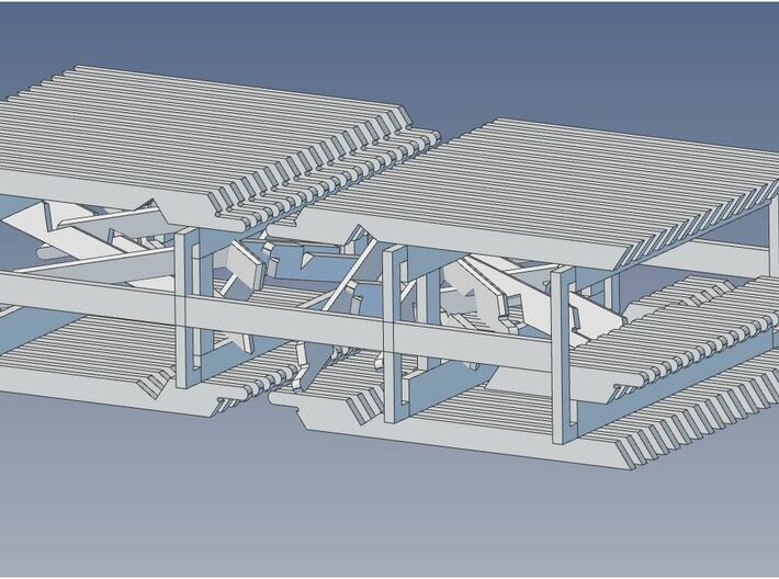 HO Scale PEIR Booking Stn Rafter Set 3d printed 