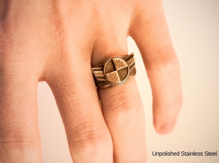 Test Squadron Signet Ring. (small "size 6" ring) 3d printed Unpolished Stainless Steel