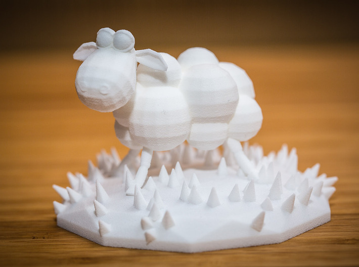 Funky sheep in a patch of funky grass 3d printed Sheep can be cool too..