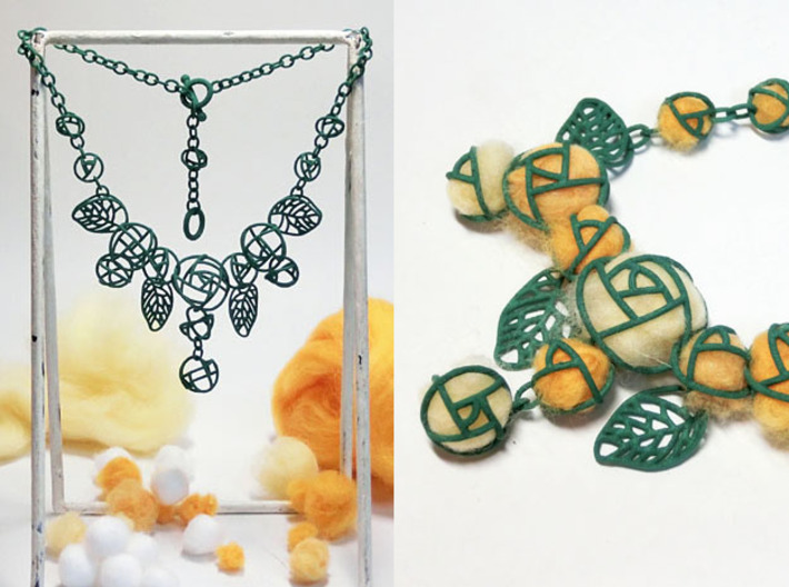 Cotton Roses NecklaceⅠ 3d printed Add a caption...