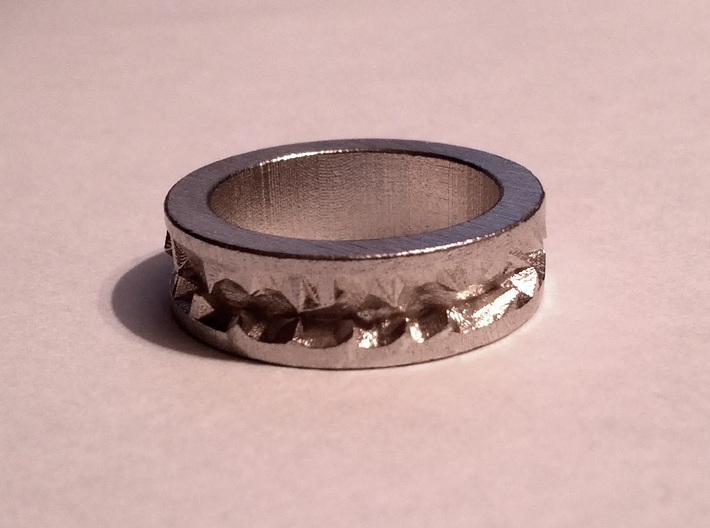 Silver Crystals Ring 3d printed Straight from the box - Raw Silver