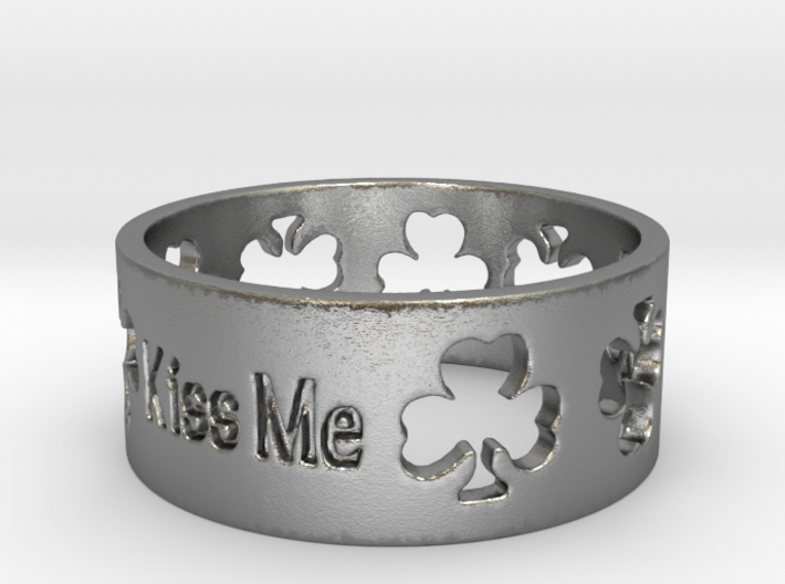 kiss me irish ring Ring Size 7 3d printed