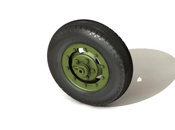 Set of 57mm Gun Carriage TIRE &amp; WHEEL for M1A3 car 3d printed Representation of finished model.