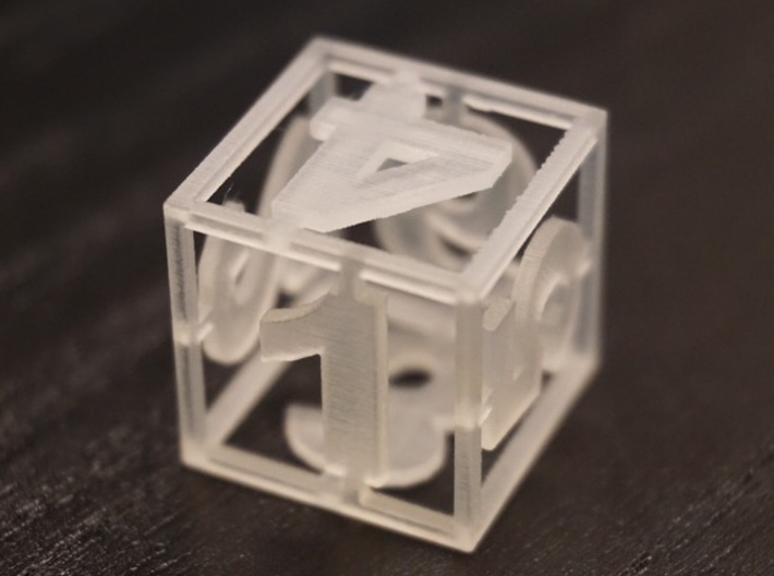 Two See-through Dice 3d printed