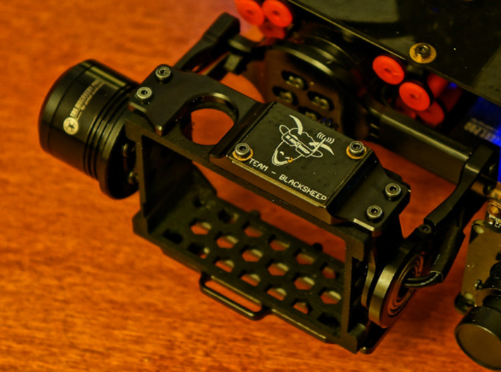TBS Discovery PRO GoPro3/4 Gimbal Frame V2 3d printed Gimbal Frame installed without Camera inserted.