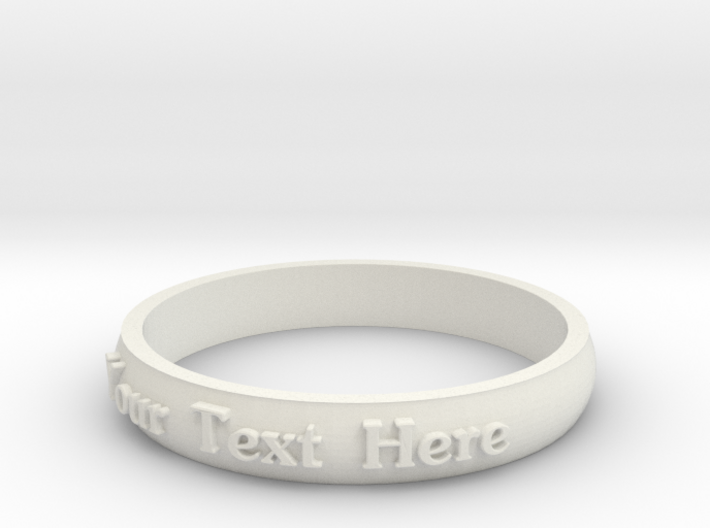 Ring ' Your Text Here' - 16.5cm / 0.65&quot; - Size 6 3d printed
