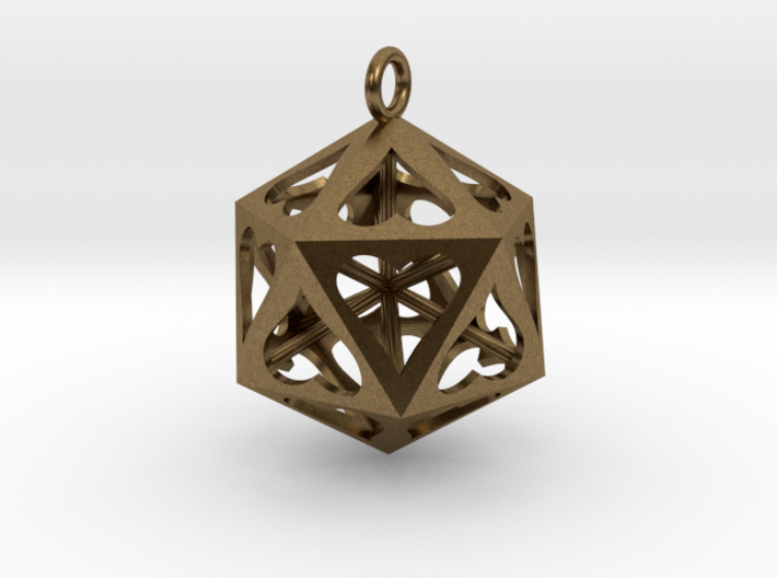 Icosahedron Love pendant 3d printed