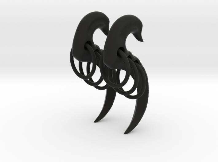 Three Ring Talon Earrings (select a size) 3d printed 