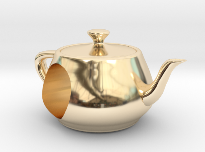 Utah Teapot European Charm Bead 3d printed