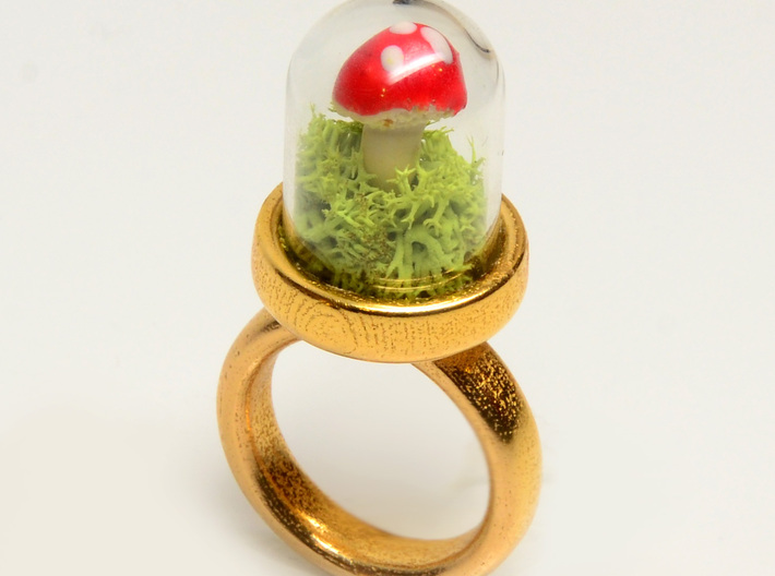 Glass Dome Ring Size 7 3d printed make your own terrarium!