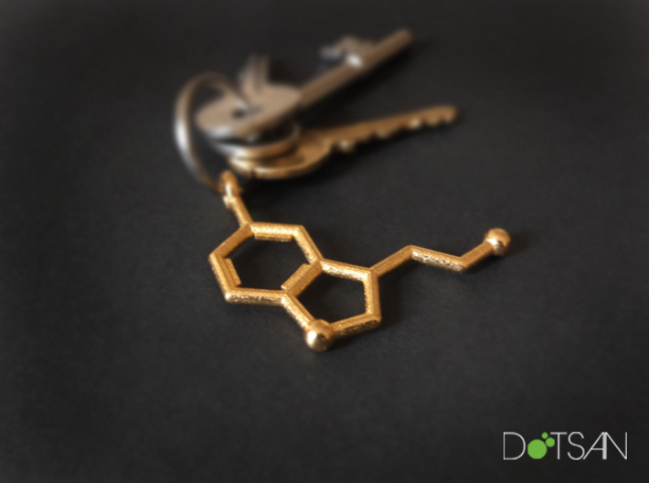 Serotonin 3D printed Steel Key Chain 3d printed