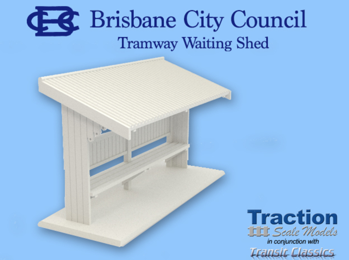 Brisbane Tram Shelter O scale 1:43 3d printed