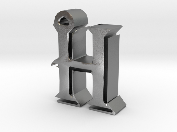 H with pendant ring 3d printed