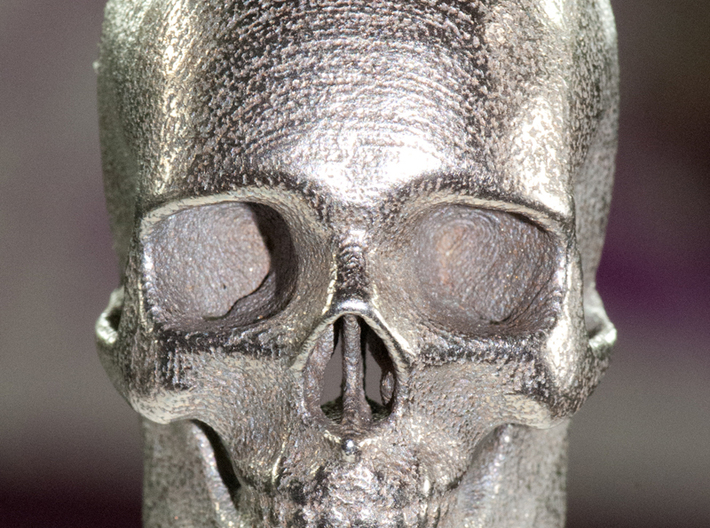 Human Skull with Ring 3.9 cm 3d printed Stainless steel print