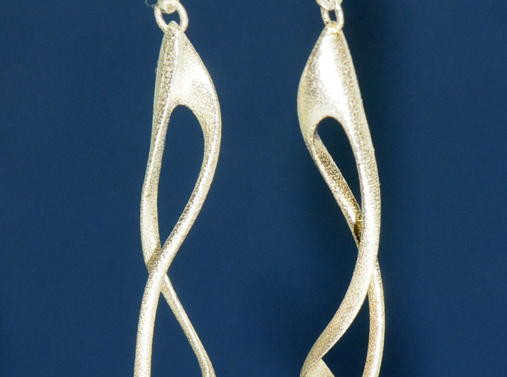 loop and multiple twisted straight version 3d printed Silver print of two items with findings. (Each sold separately)