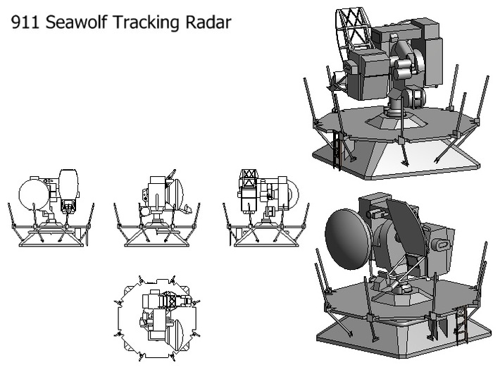 Type 911 Seawolf Tracker Radar kit x 1 1/96 3d printed