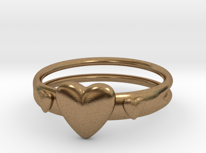 Ring with hearts, open back 3d printed