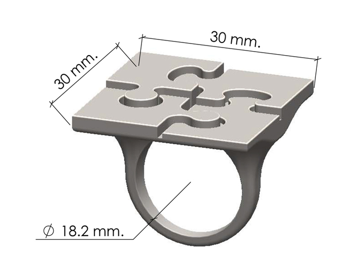 Puzzle Ring Size 8  3d printed 