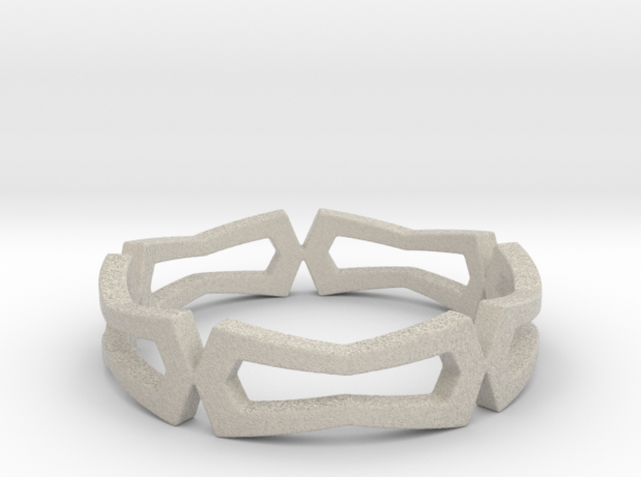 Distorted rectangle pattern Ring Size 10 3d printed