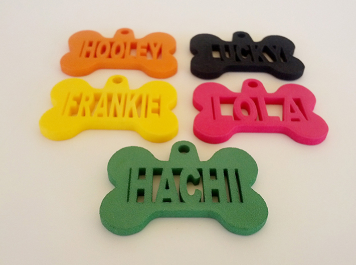 Bone Pet ID Tag - Frankie 3d printed With Multiple Color