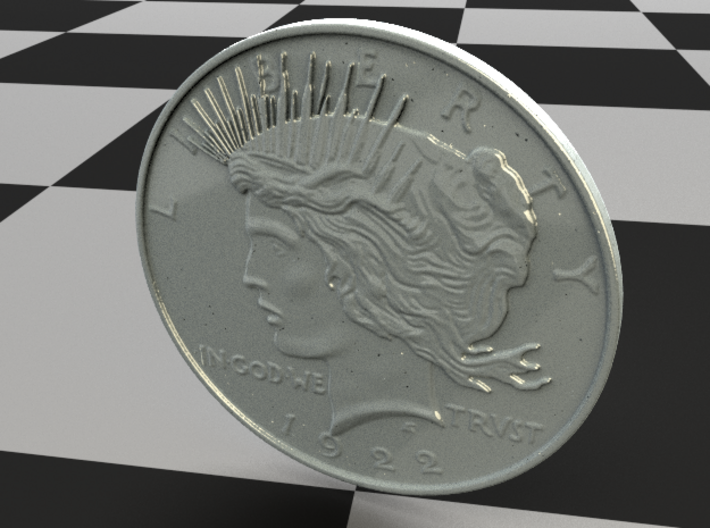 Two Face Silver Dollar (unscratched) 3d printed  
Booth Sides are the same
