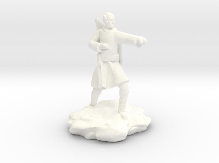 Elf Monk With Bow On Back 3d printed 