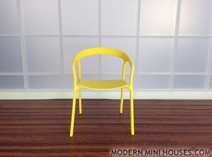 Modern Designer Chair #2 1:12 scale 3d printed Yellow Strong &amp; Flexible Polished