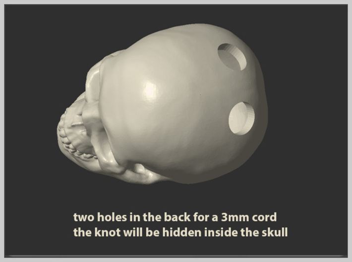 Human Skull - medium 3d printed 2cm Human Skull Bead