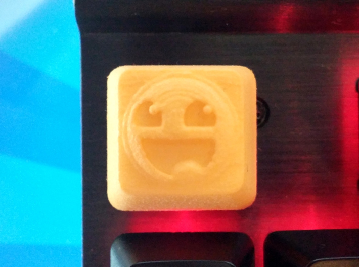 Awesome Face Cherry MX Keycap 3d printed Custom Cherry MX &quot;Awesome Face&quot; Keycap in Yellow Strong &amp; Flexible Plastic