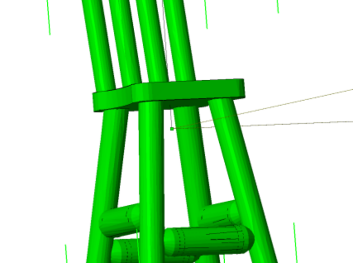 HO Scale Rustic Chairs, Tables and Bar Stools 3d printed Tall Chair (bar stool)