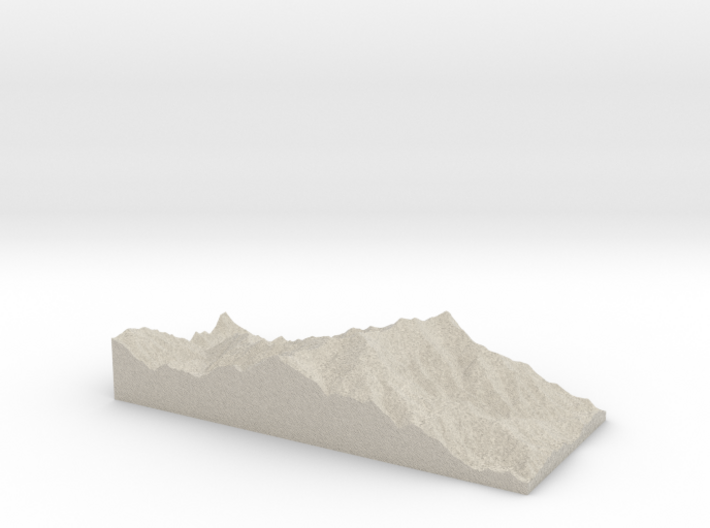Model of Mount Mitchell 3d printed