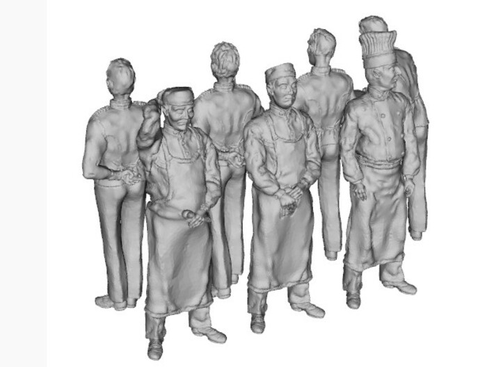 1-24 Cookers & Waiters 3d printed 