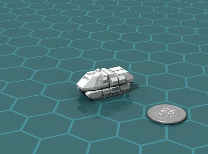 Colonial APC 3d printed Render of the model, with a virtual quarter for scale.