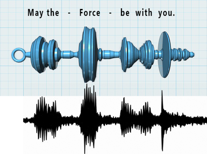 "May the Force Be With You" Star Wars Waveform 3d printed Captured waveform and model
