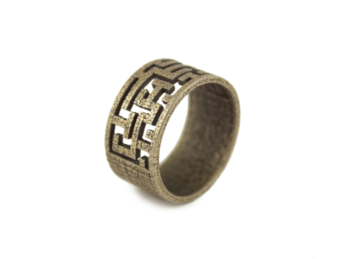 Maze Ring size US6 3d printed