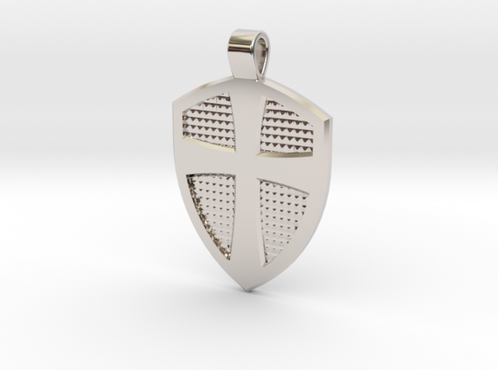 Cross &amp; Shield pendant 3d printed