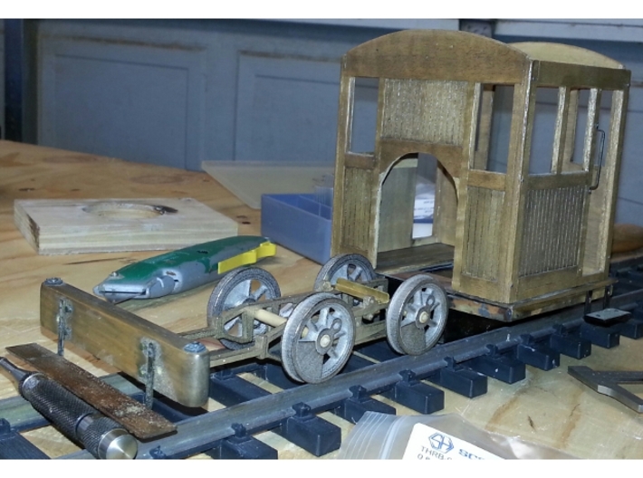 1:20.32 scale wheels  3d printed Test fitting old cab and old front beam