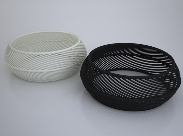 Twirly Wired Bracelet 3d printed VRay render