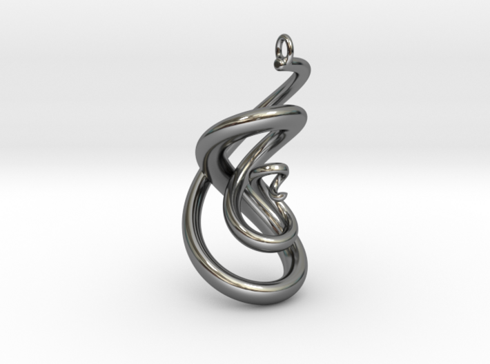 Serpent Pendant 3d printed