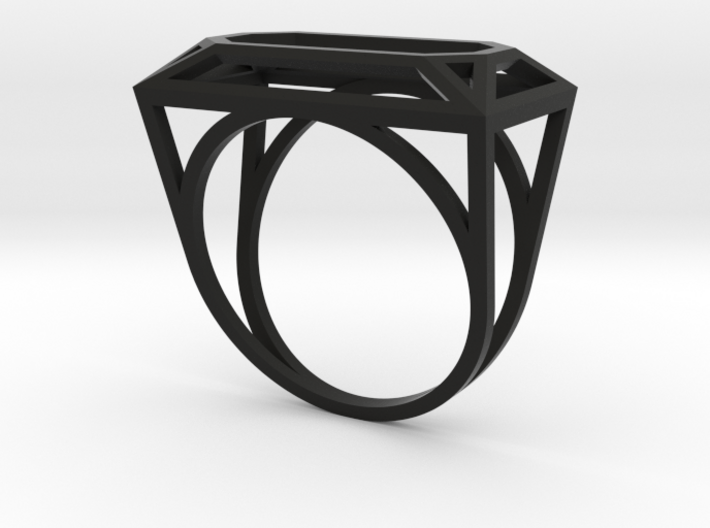 Wire Emerald Ring - US Size 08 3d printed