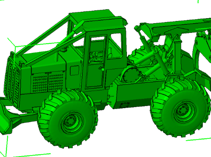 1/87th HO Scale Clark Log Skidder  3d printed As assembled with grapple and tires, both available separately. 