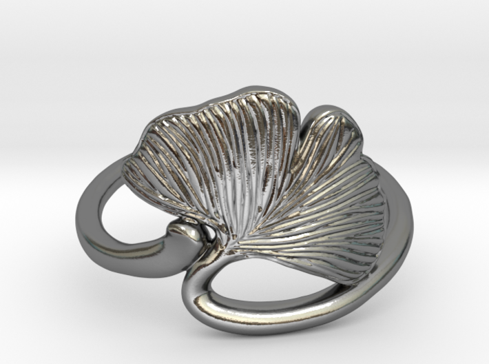 Ginkgo Leaf ring 3d printed