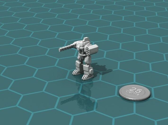 Colonial Fire Support Walker 3d printed Render of the model, with a virtual quarter for scale.