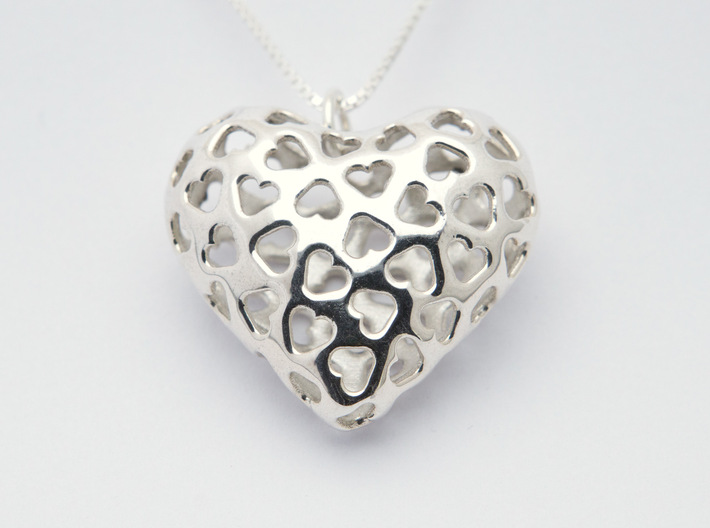 Small hearts, Big love (from $15) 3d printed Polished Silver