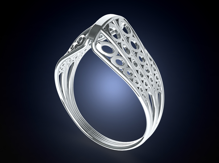 Knights Wire Ring - Sterling Silver 3d printed Render