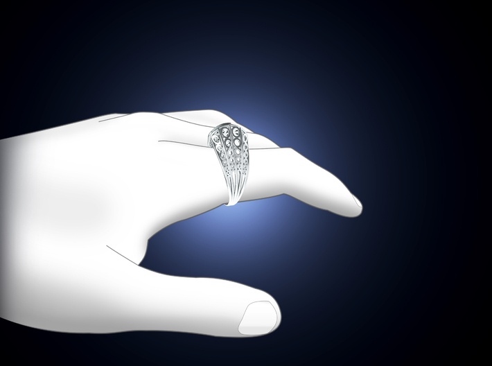 Knights Wire Ring - Sterling Silver 3d printed Context Render