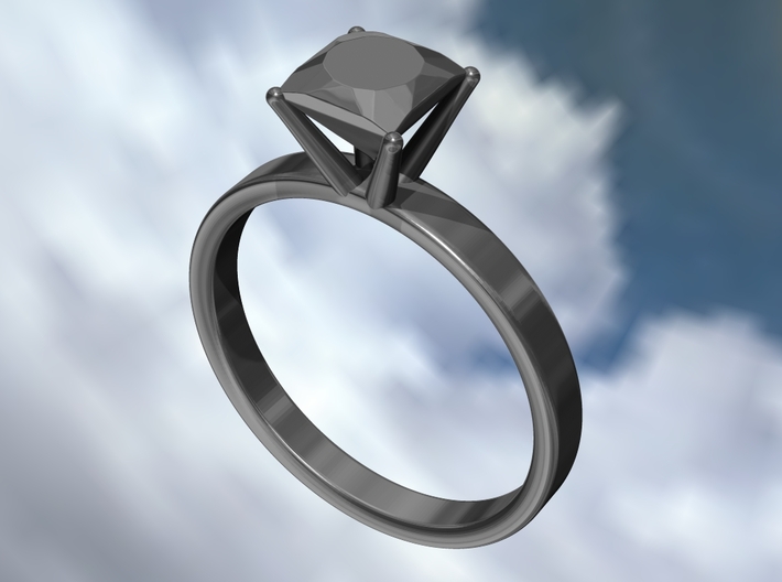 Metal Diamond Ring - US Size 6 3d printed All metal diamond ring