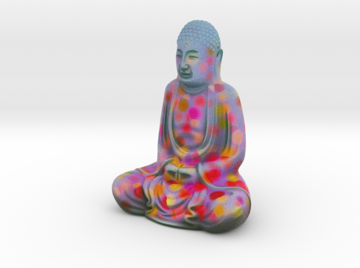 Textured Buddha: red petals. 3d printed 