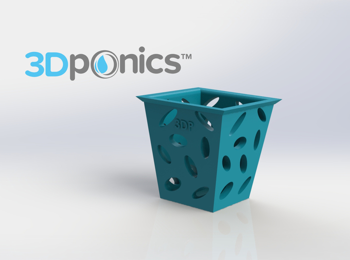 Planter (Square) - 3Dponics  3d printed Visit our website (https://www.3dponics.com) and join our Google+ community (https://plus.google.com/u/0/communities/111638904033818784260)