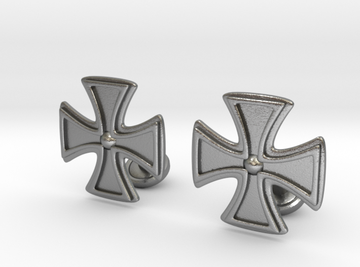 Designer Cross Cufflink 3d printed